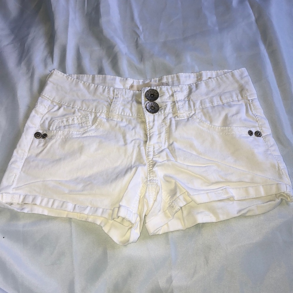 White jean shorts